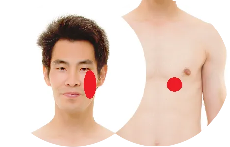 Die Berührung des Herzens und des Gesichts kann ebenfalls sehr wohltuend wirken.